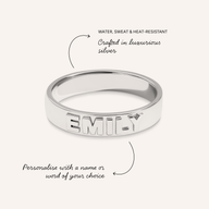 Fine 3D Name Ring (Silver)