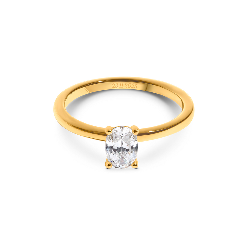 Oval Cut Solitaire Ring 1ct (Gold)