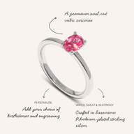Birthstone Oval Legacy Ring 1ct (Silver)