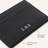 Leather Card Holder & Passport Holder Set (Black)