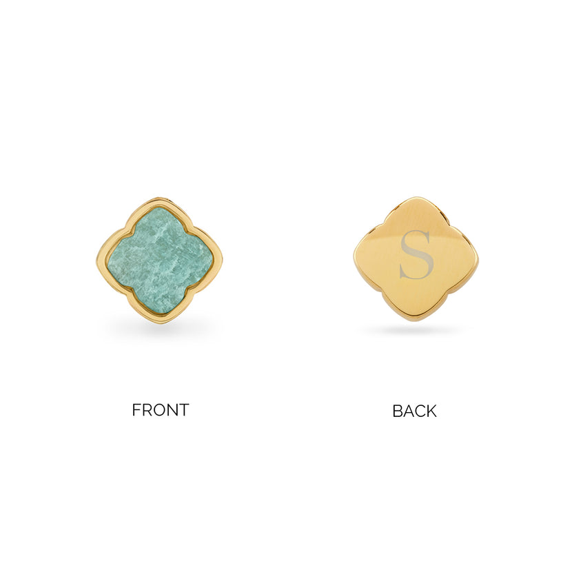 Amazonite Clover Necklace (Gold)