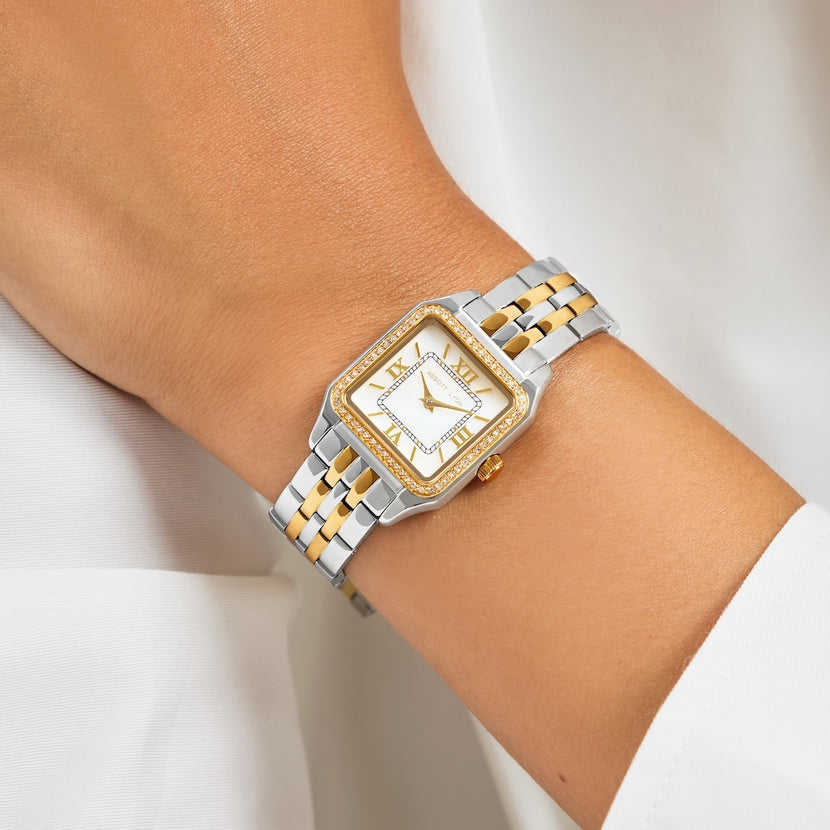 Onstate - Essence Pavé Two Tone 23 Watch (Gold/Silver)
