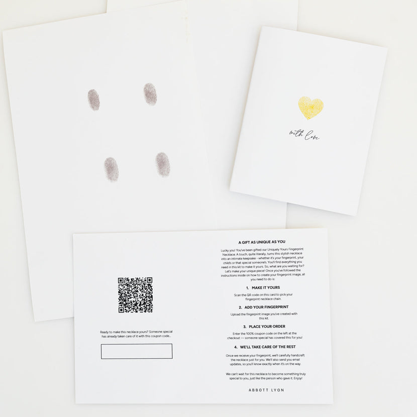 Uniquely Yours Fingerprint Heart Necklace - Single Fingerprint (Gift Version)