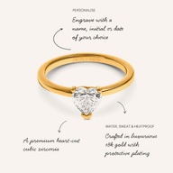 Heart Cut Solitaire Ring 1ct (Gold)