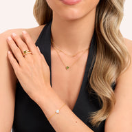 Heart Bracelet & Necklace Set (Gold)