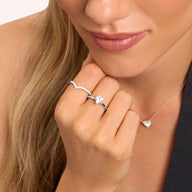 Heart Cut Solitaire Ring 1ct (Silver)