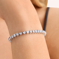 Heart Tennis Bracelet (Silver)