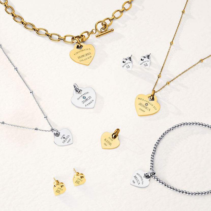Heart Token Oval Bracelet (Silver)
