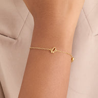 Made Mine Script Letter Bracelet (Gold)