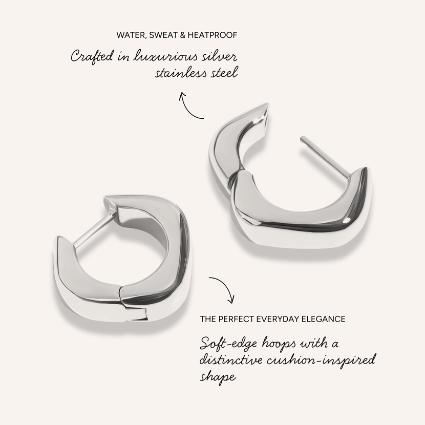 Written In The Stars Soft-Edge Hoops (Silver)