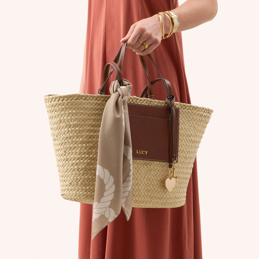 Large Raffia Structured Bag (Natural)