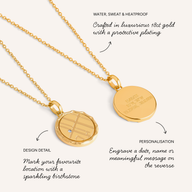 Location Map Necklace (Gold)