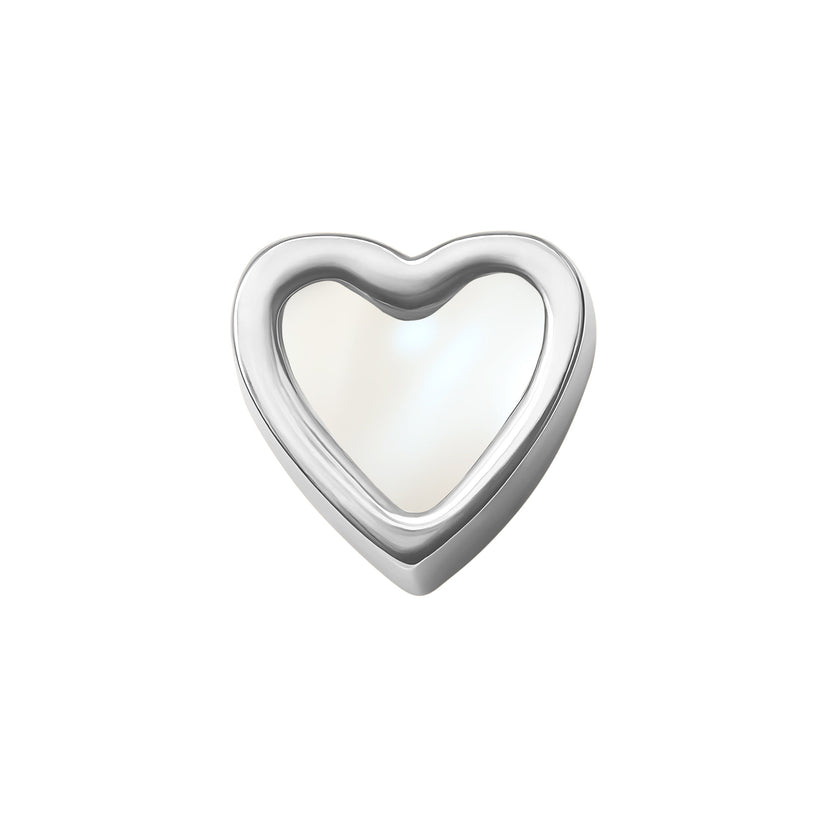 Pearl Heart Necklace Charm (Silver)