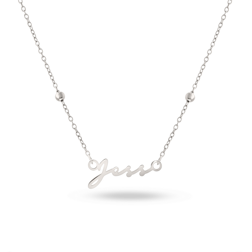 Matching 'Mini & Me' Signature Name Necklace Set (Silver)