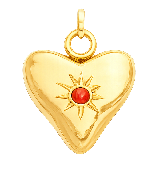 Written In The Sand Mini Heart Birthstone Charm (Gold)