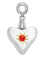 Written In The Sand Mini Heart Birthstone Charm (Silver)