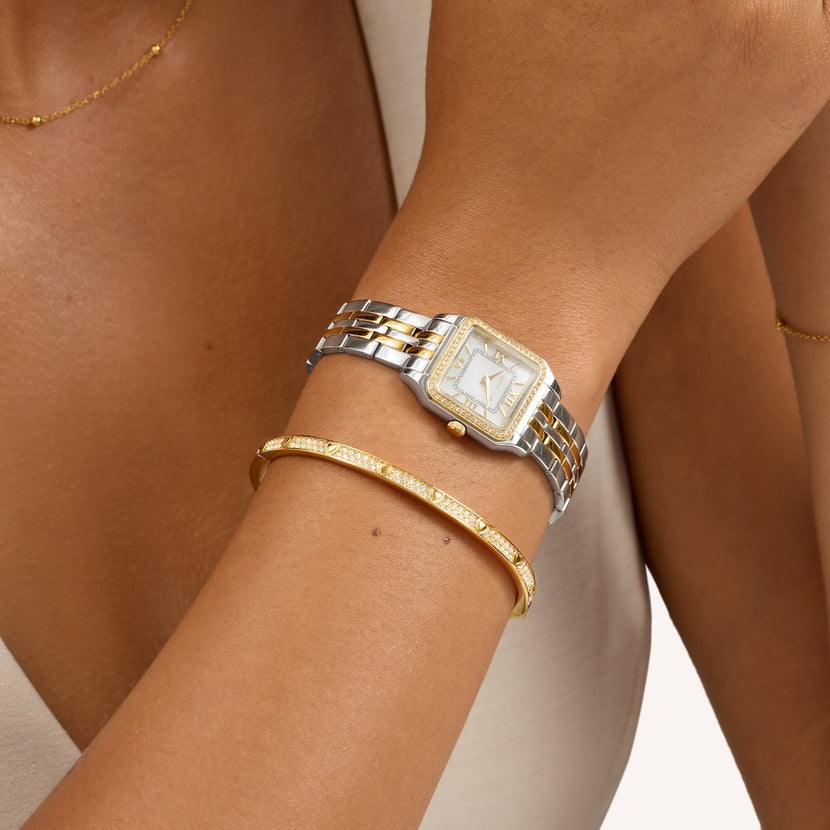 Onstate - Essence Pavé Two Tone 23 Watch (Gold/Silver)