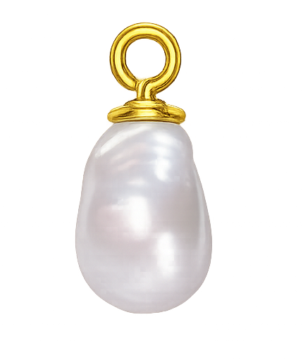 Written In The Sand Organic Pearl Charm (Gold)