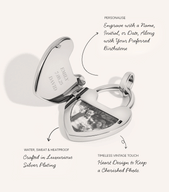 Photo Love Locket Necklace (Silver)