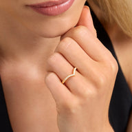 Oval Ring & Wishbone Stacking Set (Gold)