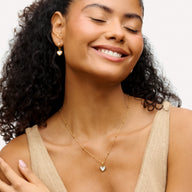 White Quartz Heart Necklace (Gold)