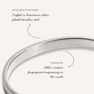 Custom Fingerprint Memento Cuff Bangle (Silver)