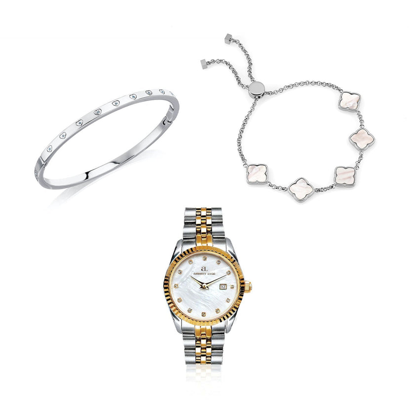 Pearl Belgravia & Bracelet Set (Silver)
