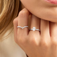 Oval Ring & Wishbone Stacking Set (Silver)