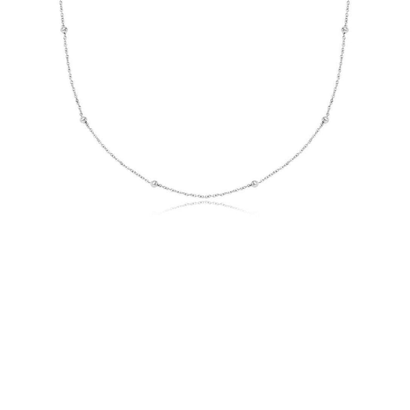 Layering Sphere Chain Necklace (Silver)