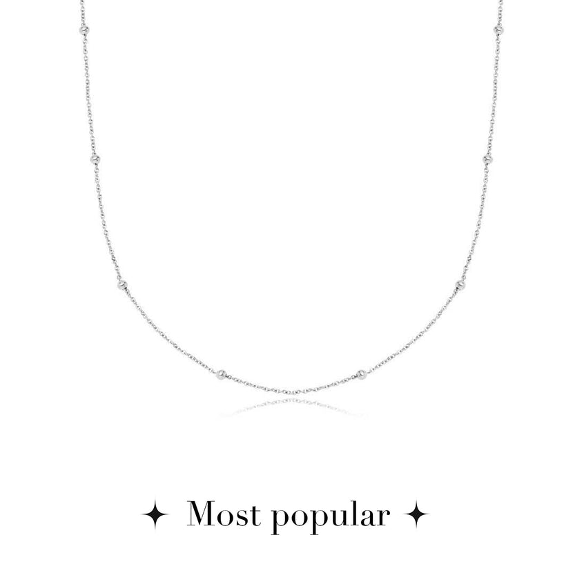 Layering Sphere Chain Necklace (Silver)