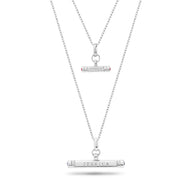 Mini & Me T-Bar Necklace Set (Silver)