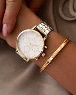 Crystal Heart Bangle Set (Gold/Silver)