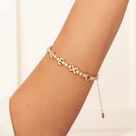 Crystal Fixed Charm Bracelet (Gold)