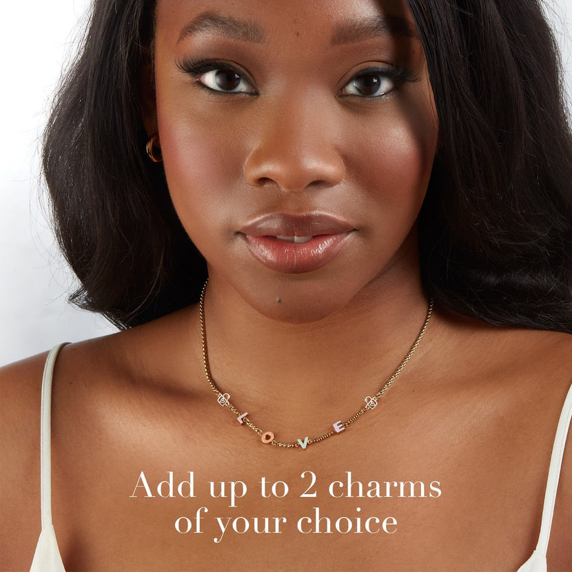 Custom Enamel Name Necklace (Gold)