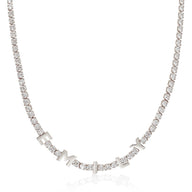 Custom Name Tennis Necklace (Silver)