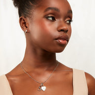 Personalised Initial & Birthstone Necklace (Silver)