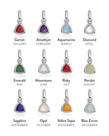 Birthstone & Made Mine Letter Bracelet (Silver)
