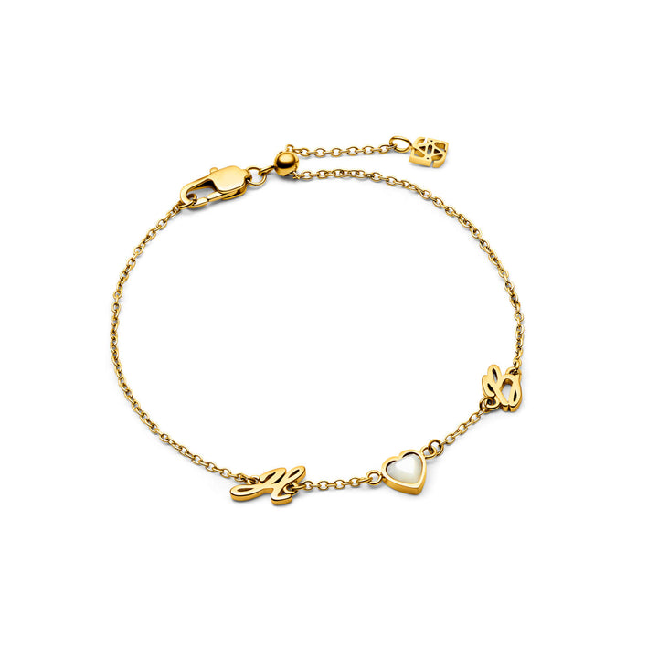 Made Mine Initials & Birthstone Bracelet (Gold)