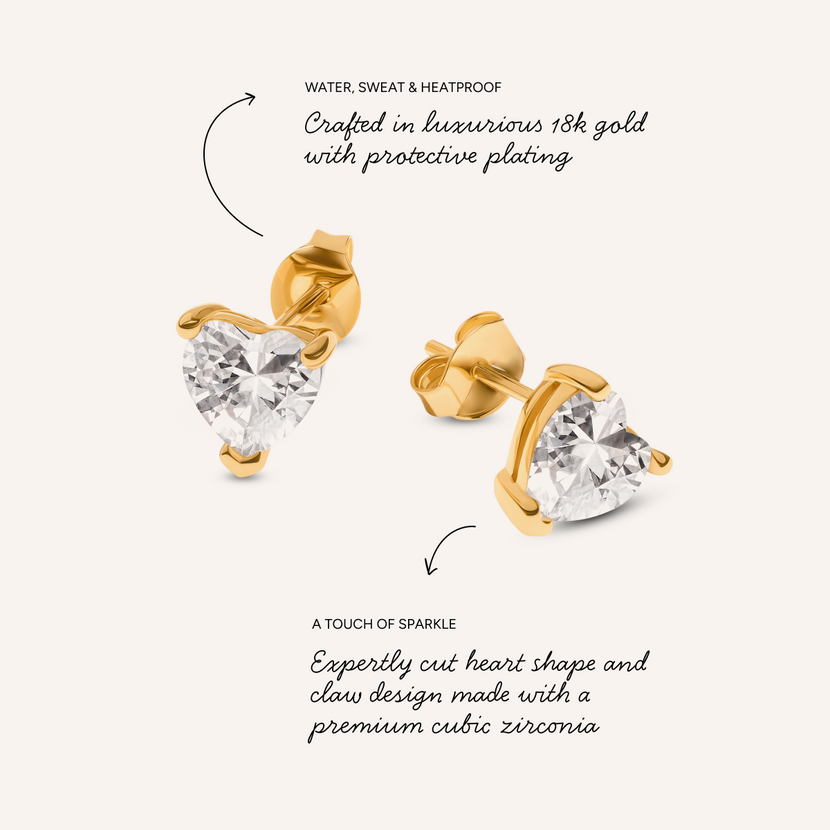 Heart Ring & Earrings (Gold)