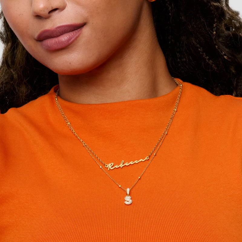 Signature Name Necklace (Gold) (Becky)