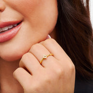 Moon and Back Star Ring (Gold)