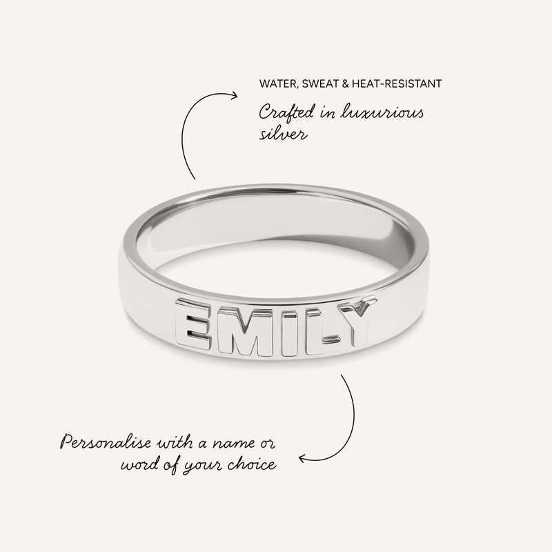 Fine 3D Name Ring (Silver)