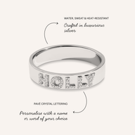 Fine Pavé 3D Name Ring (Silver)