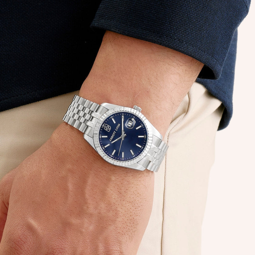 Belgravia 41 Blue Men's Watch (Silver)