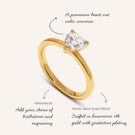 Birthstone Heart Legacy Ring 1ct (Gold)