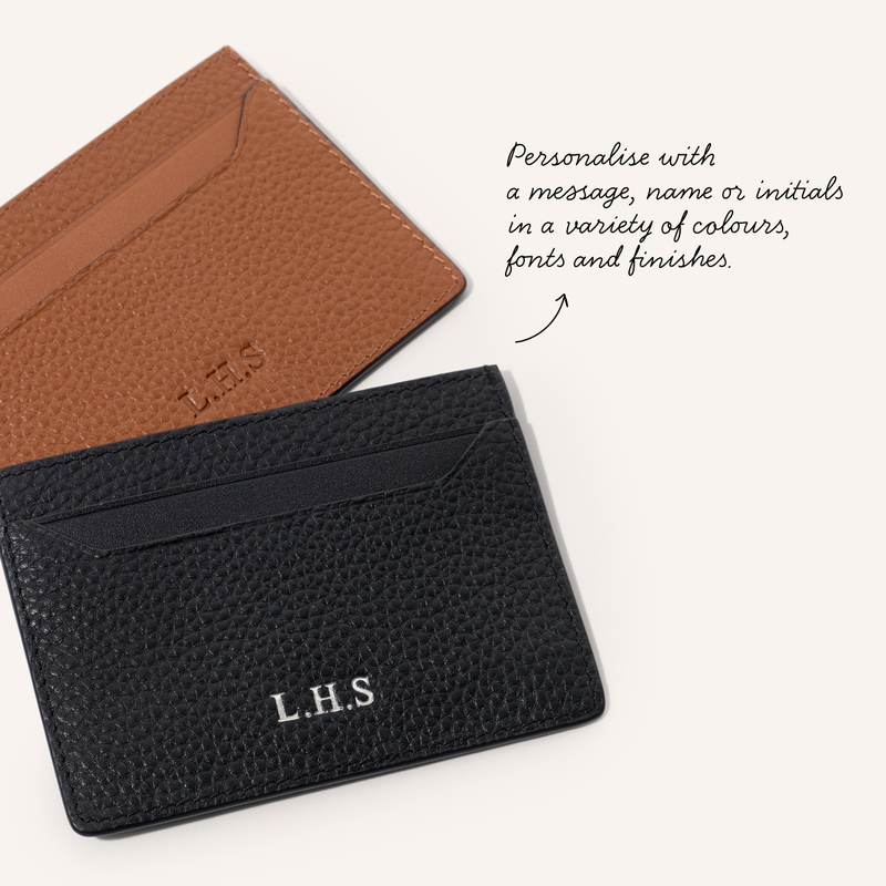 Leather Card Holder & Passport Holder Set (Black)