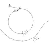 Double Initial Crystal Bracelet (Silver)