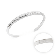 Custom Moon and Back Bangle (Silver)