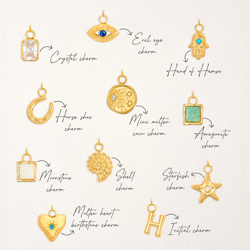 Custom Hanging Ocean Charm Bracelet (Gold)