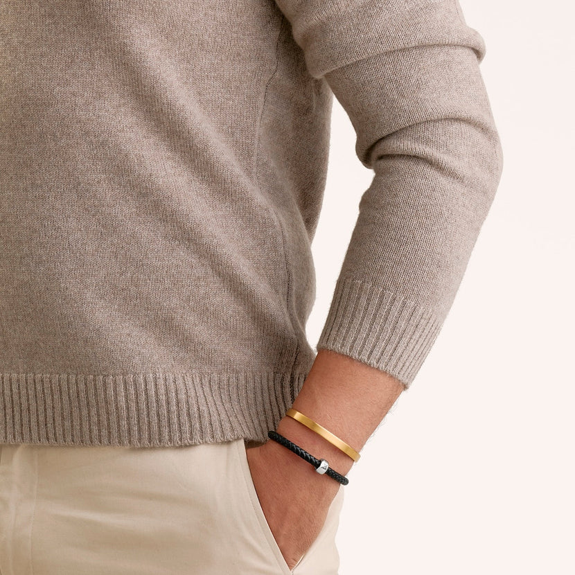 Custom Fingerprint Memento Cuff Bangle (Gold)